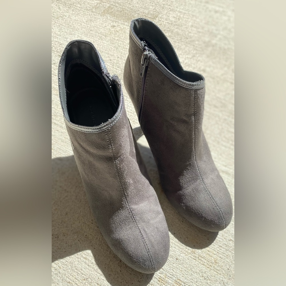 Grey ankle booties size 8.5